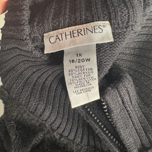 Catherines Plus Size Black Sweater Jacket - Picture 8 of 11